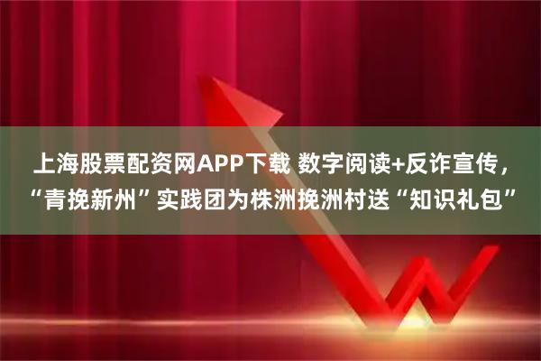 上海股票配资网APP下载 数字阅读+反诈宣传，“青挽新州”实践团为株洲挽洲村送“知识礼包”