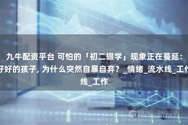 九牛配资平台 可怕的「初二辍学」现象正在蔓延：好好的孩子, 为什么突然自暴自弃？_情绪_流水线_工作